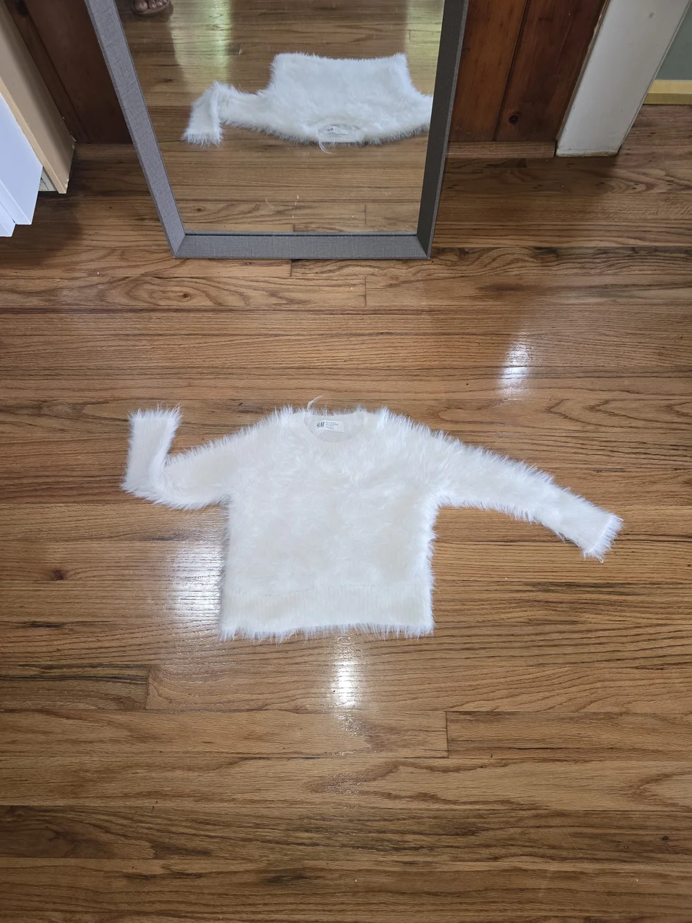 H&M fluffy white